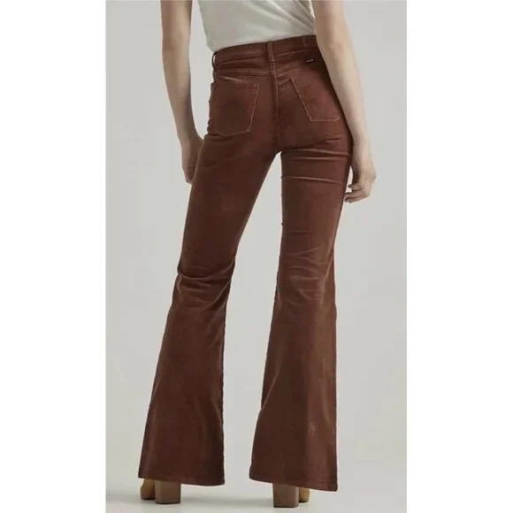Wrangler Fierce Flare Corduroy Pants Brown High Rise Western Womens Sz 12 NEW - Picture 7 of 7